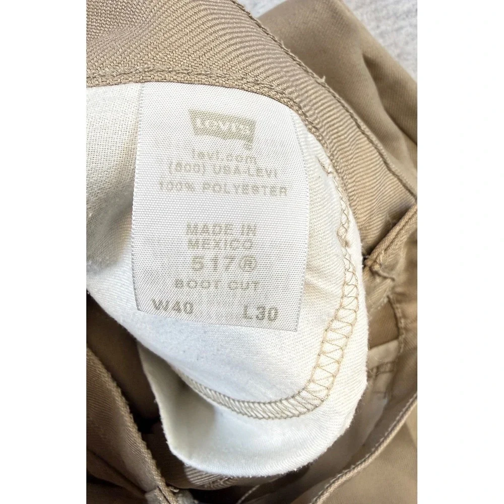 Levis 517 Bootcut Sta-Prest‎ Pants Mens 40x30 Tan Khaki Polyester Trousers